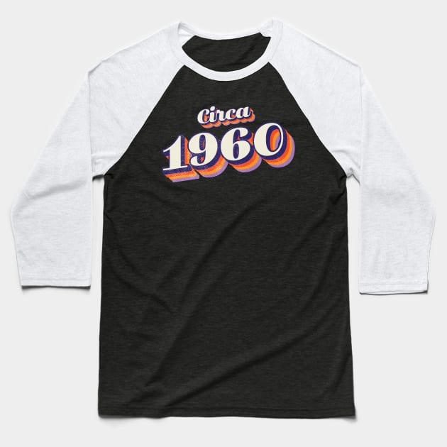 1960 Birthday Baseball T-Shirt by Vin Zzep